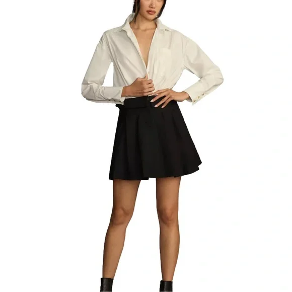 Anthropologie Women's White And Black Buttondown Shirt Dress NWT! - Picture 1 of 9
